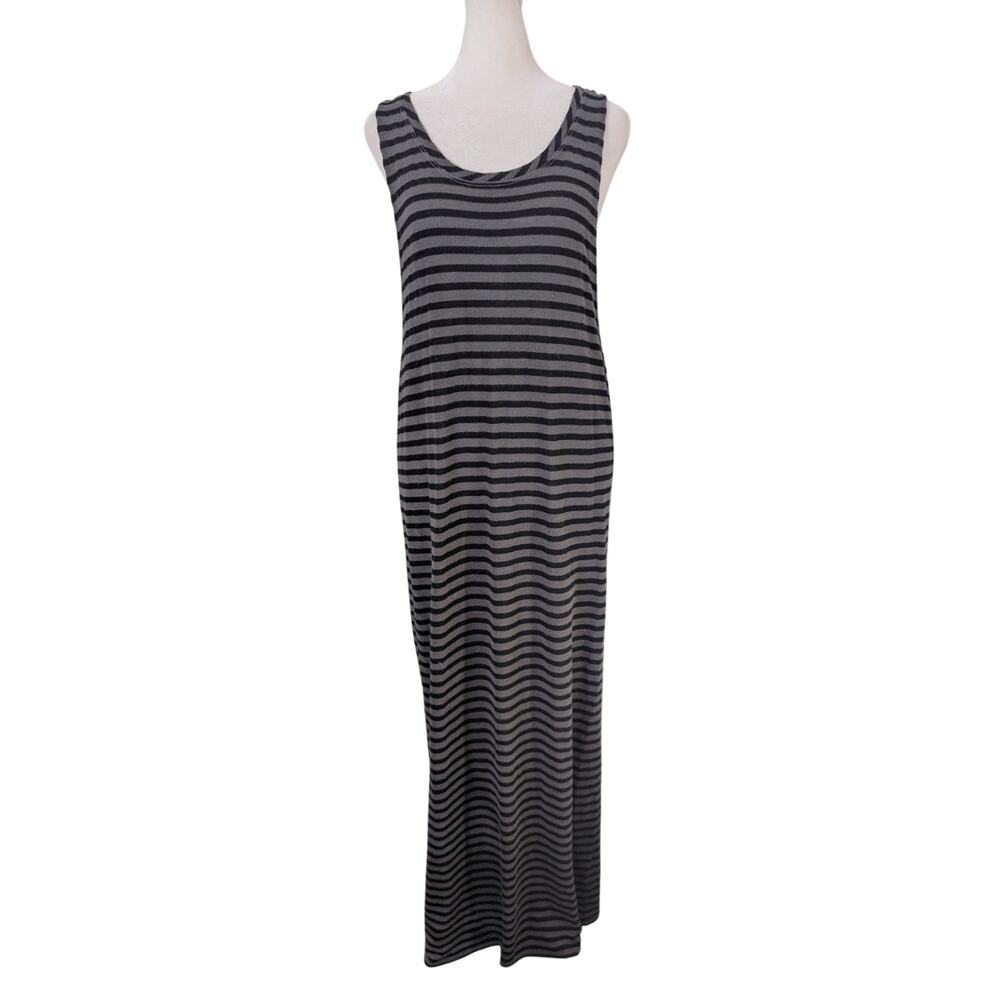 Gypsy Hollywood Striped Raw Hem Maxi Tank Dress Medium